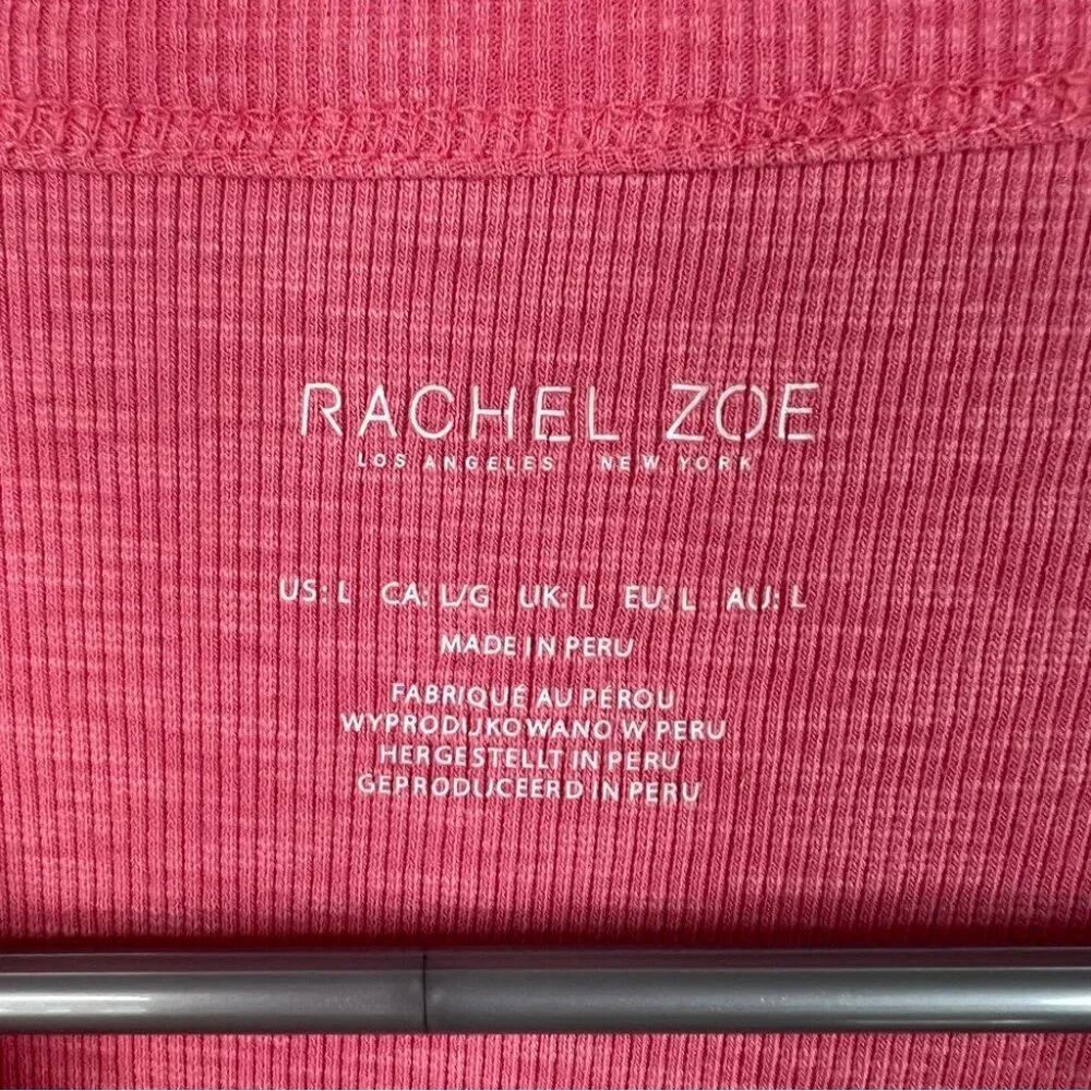 Rachel Zoe tank top mock neck high neck pink orange ribbed Coral Tank Top - Picture 5 of 7